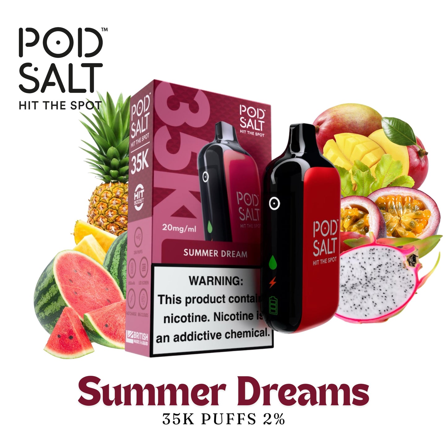 Pod Salt 35 000 Puffs - 2% et 5%